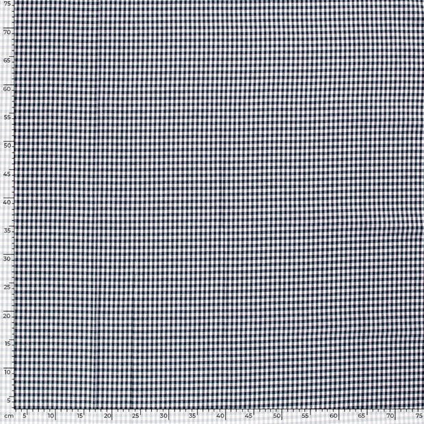 Cotton Poplin fabric Checks Navy