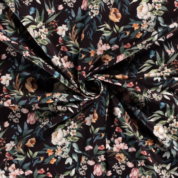 Sportswear Jersey fabric Black digital printed 