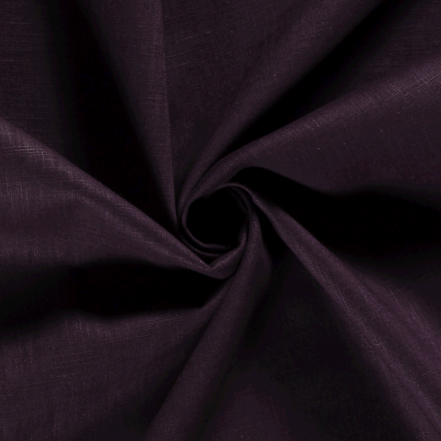 Linen fabric Unicolour Aubergine