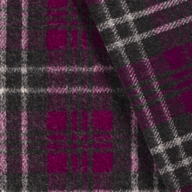 Heavy Knit fabric Checks brushed 