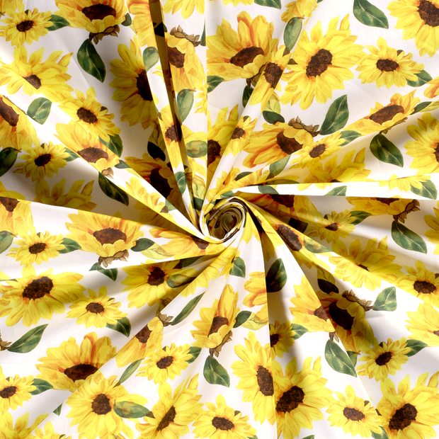 Cotton Poplin fabric Optical White printed 