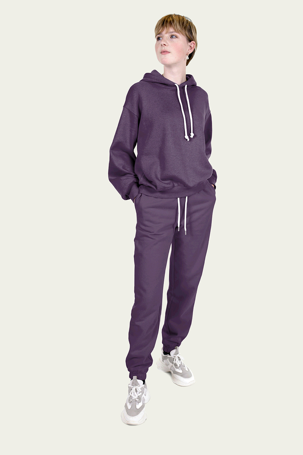Jogging fabric Unicolour Aubergine