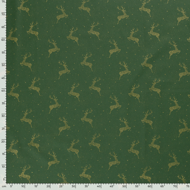 Cotton Poplin fabric Christmas Green