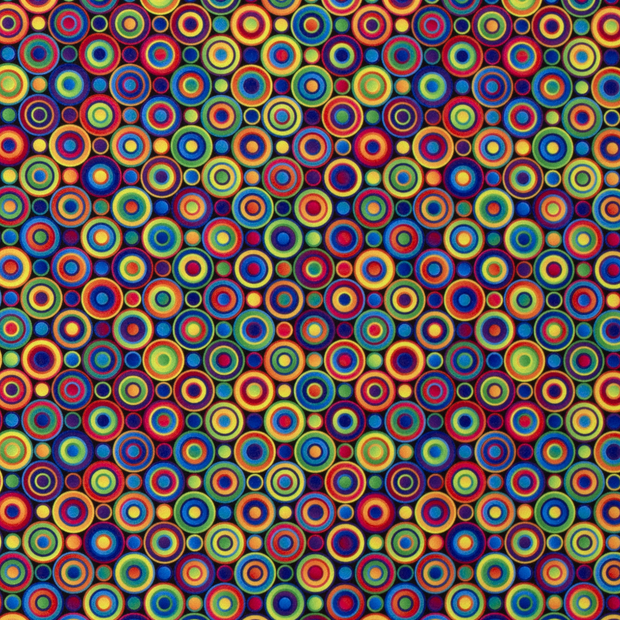 Power Stretch fabric Circles Black