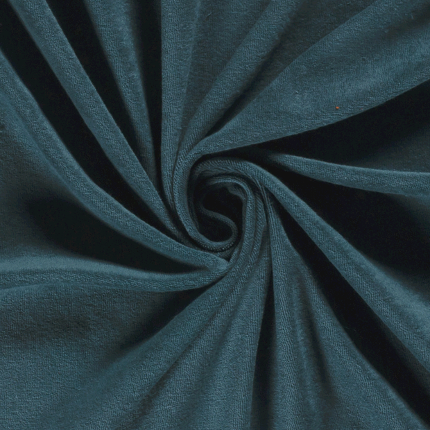 Stretch terry fabric Unicolour Petrol