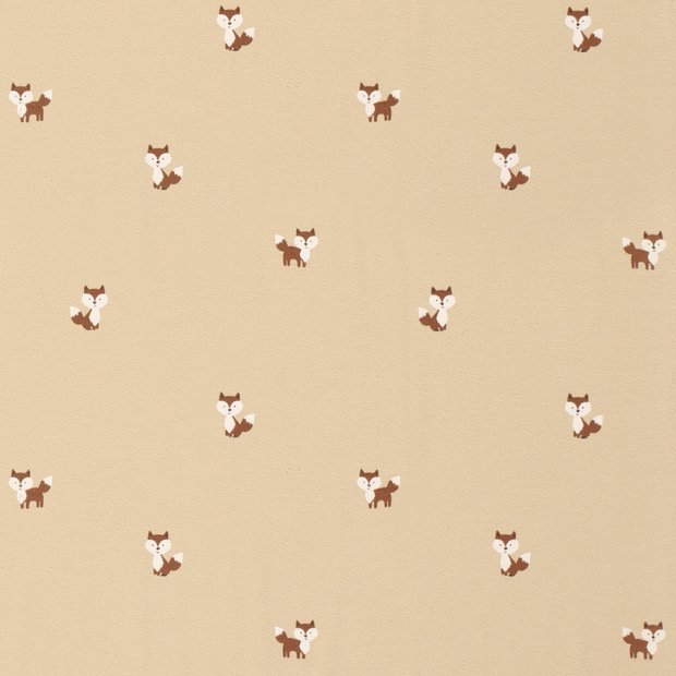 Jersey fabric Foxes Beige