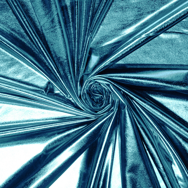Lamé fabric Turquoise foiled 