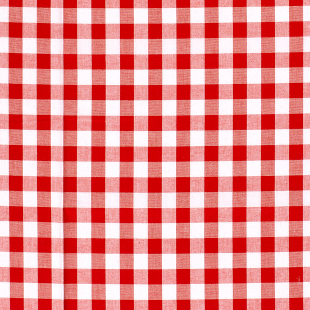 Cotton Poplin fabric Checks Red