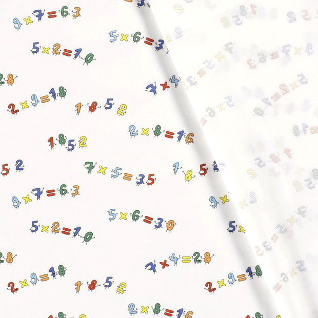 Cotton Poplin fabric Numbers printed 