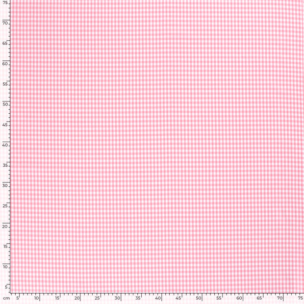 Cotton Poplin fabric Checks Pink