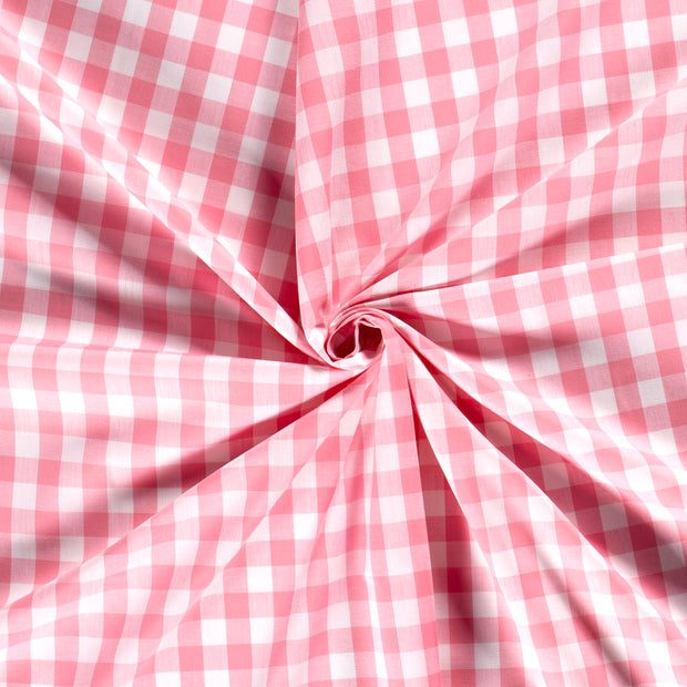 Cotton Poplin fabric Pink yarn dyed 