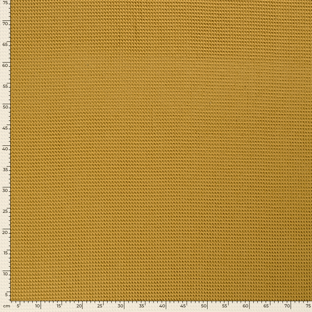Waffle piqué fabric Unicolour Oker