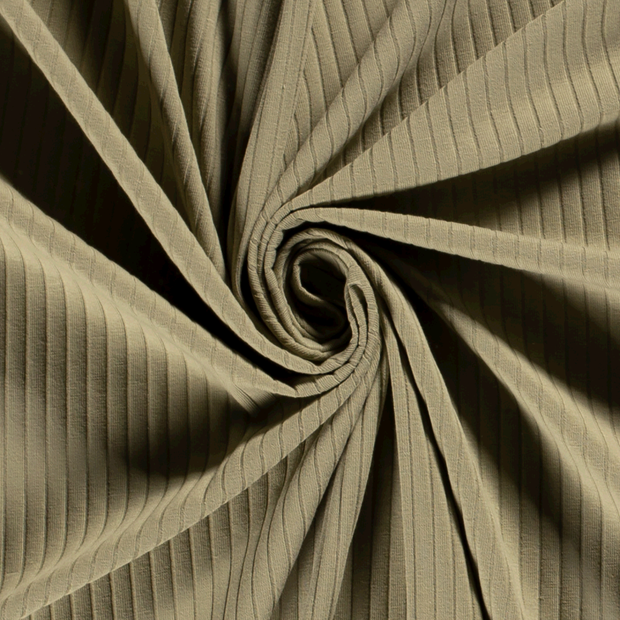 Rib Jersey fabric Unicolour Olive Green