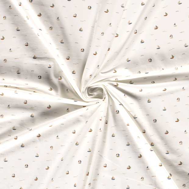 Jersey fabric Off White printed 