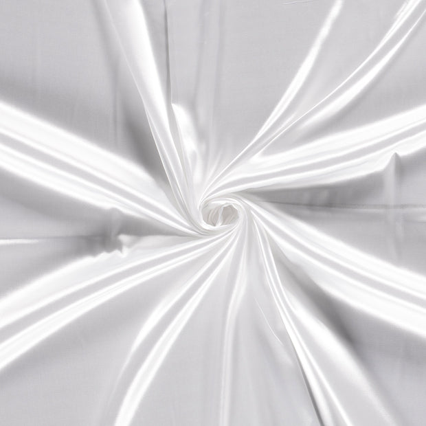 Satin Stretch fabrik Optisches Weiß 