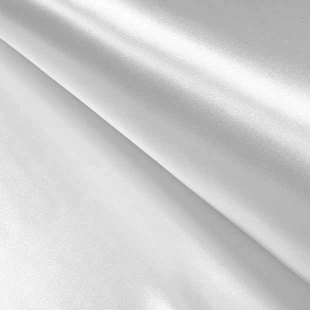 Satin Stretch fabrik Uni Optisches Weiß