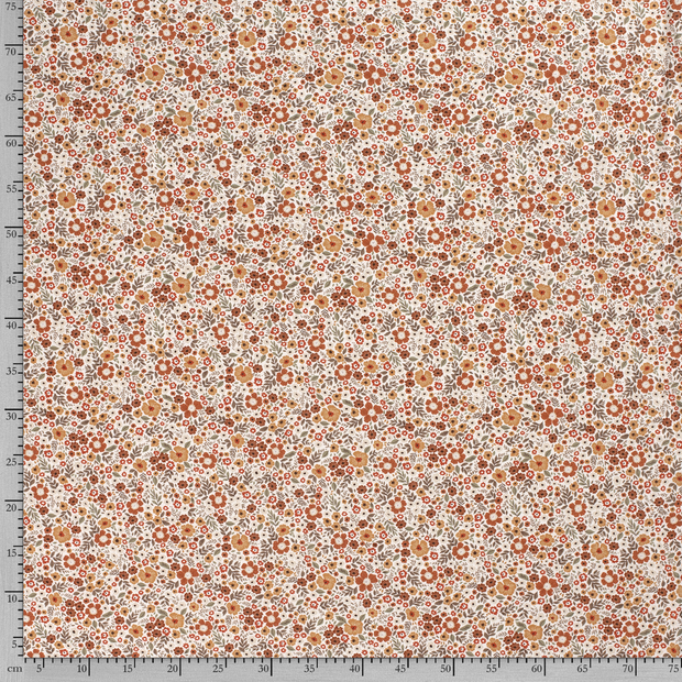Jersey fabric Flowers Off White