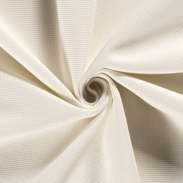 Knitted Waffle fabric Unicolour Off White