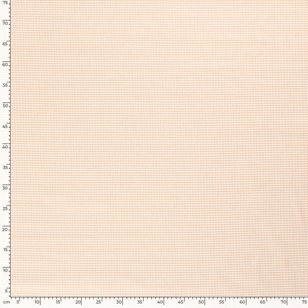 Cotton Poplin fabric Checks Camel