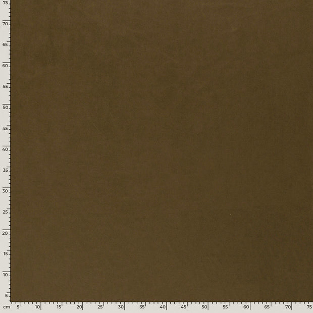 Suede leather fabric Unicolour Khaki Green
