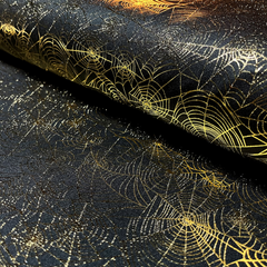Polyester Jersey printed and foil Spiders Black
