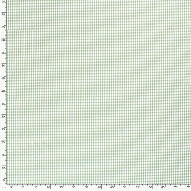 Cotton Poplin fabric Checks Mint