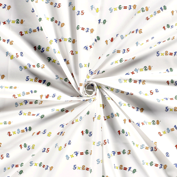 Cotton Poplin fabric Optical White printed 