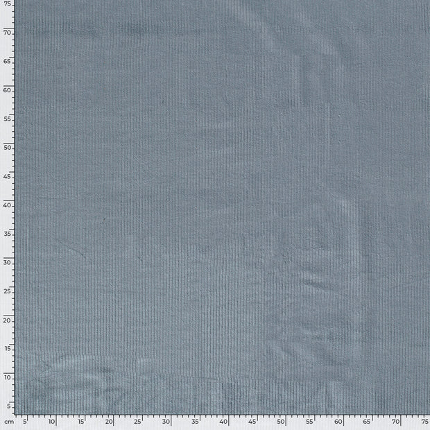 Jumbo Cord Stretch 6w fabric Unicolour Steel Blue