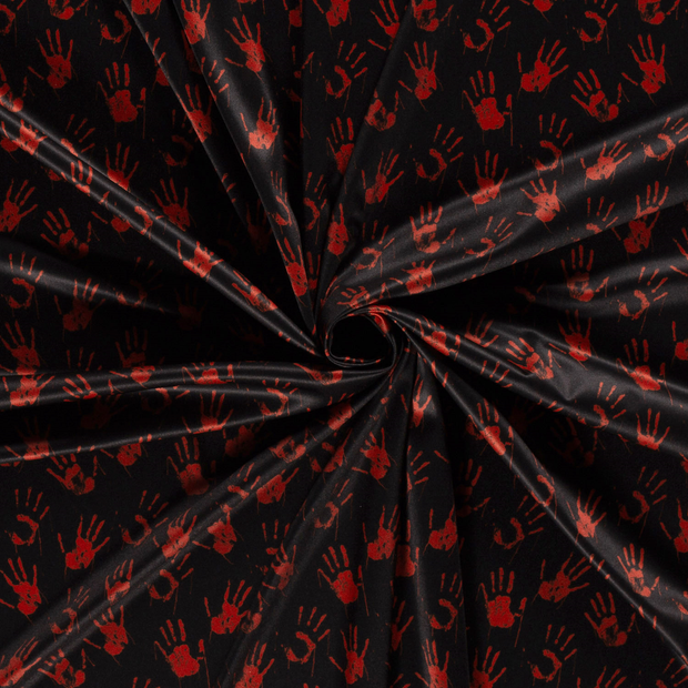 Polyester Jersey fabric Black printed and foil 