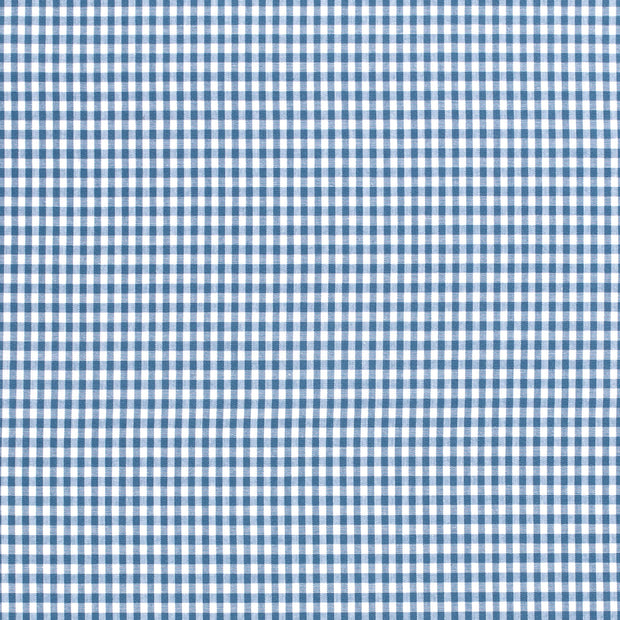 Cotton Poplin fabric Checks Indigo