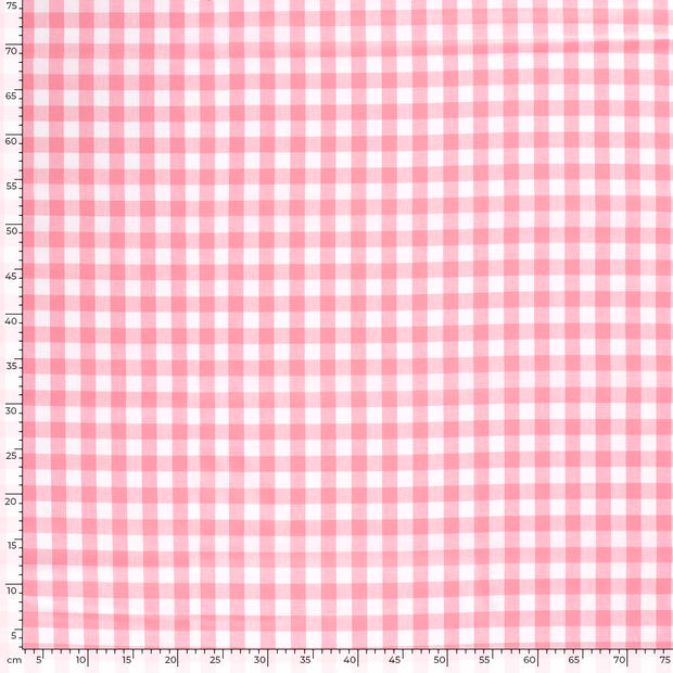 Cotton Poplin fabric Checks Pink