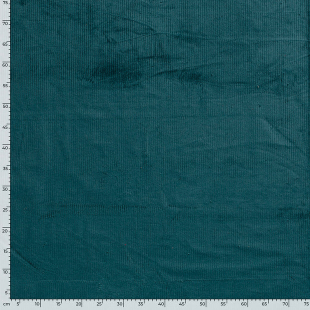 Jumbo Corduroy Stretch 6w tela Unicolor Petróleo