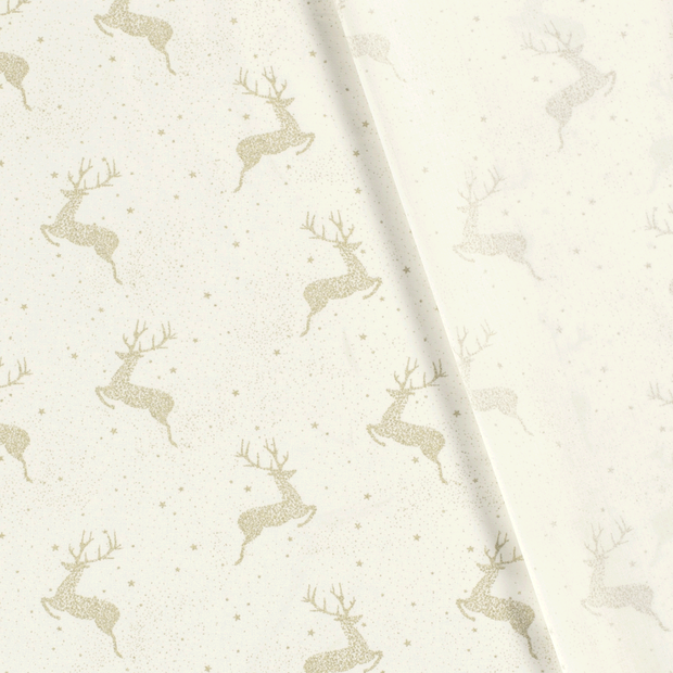 Cotton Poplin fabric Christmas printed and foil 