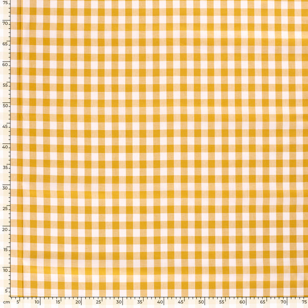 Cotton Poplin fabric Checks Oker