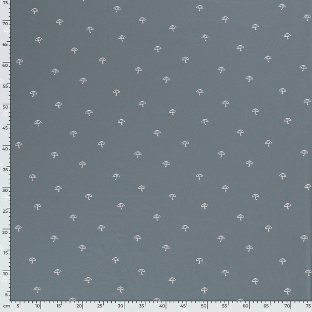 Jersey fabric Umbrellas Indigo