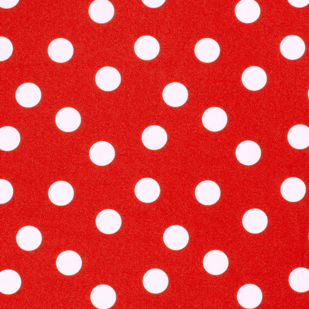 Power Stretch fabric Dots Red