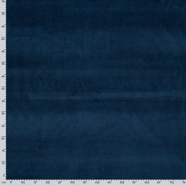Nicky Velours Rib fabric Unicolour Steel Blue