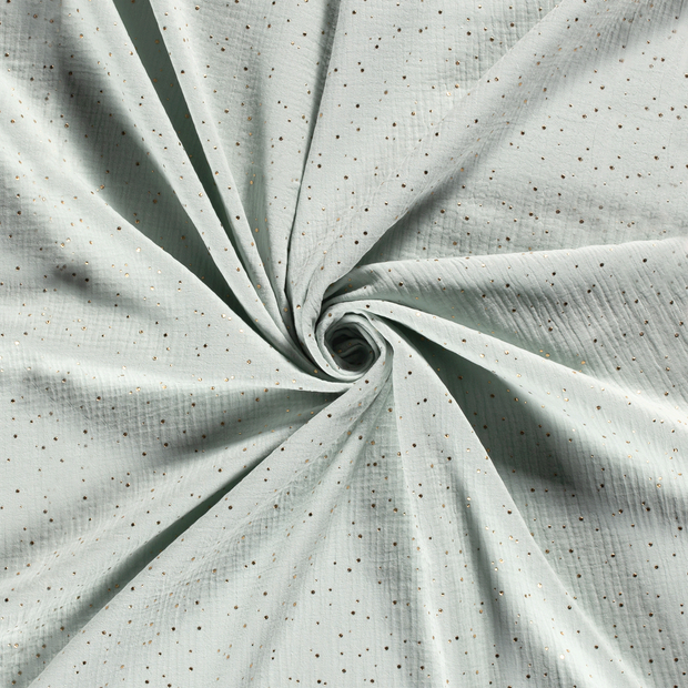 Double gaze tissu Menthe dew drops 