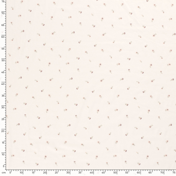 Jersey fabric Flowers Off White