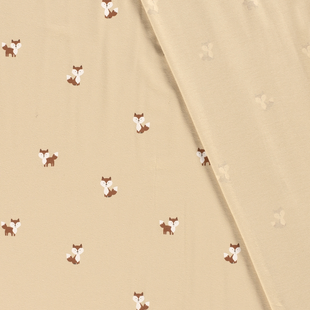 Jersey fabric Foxes printed 