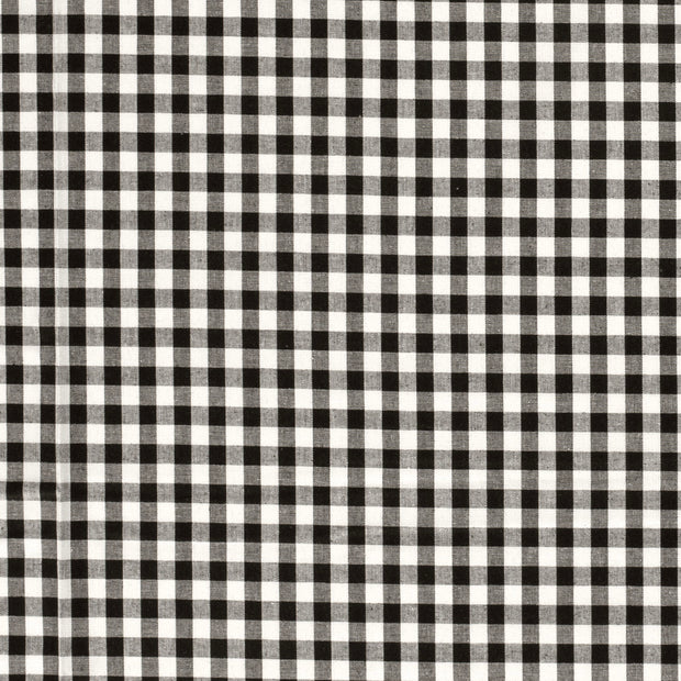 Cotton Poplin fabric Checks Black