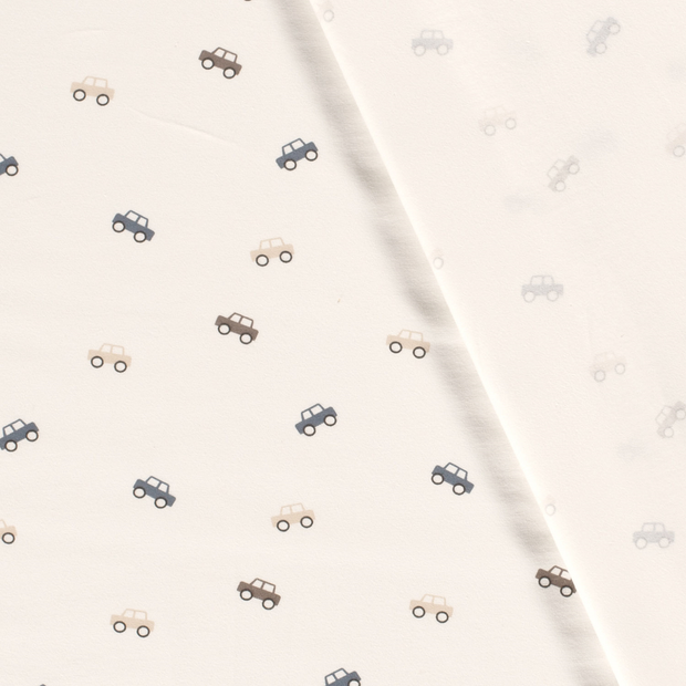 Jersey fabric Cars printed 
