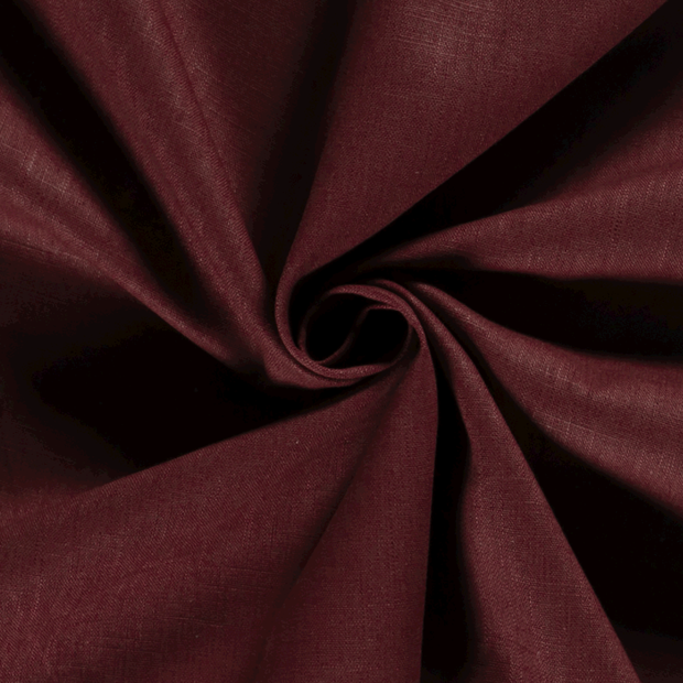 Linen fabric Unicolour Wine red