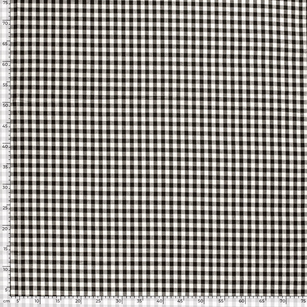 Cotton Poplin fabric Checks Black