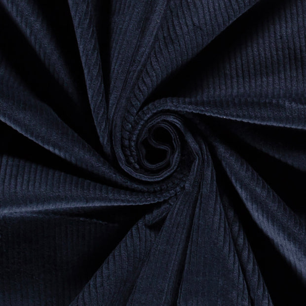 Jumbo Corduroy Stretch 6w stof Effen Marine