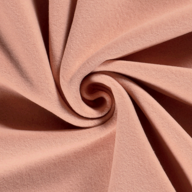 Cotton Fleece fabric Unicolour Coral