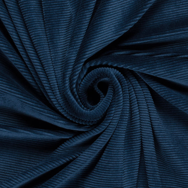 Nicky Velours Rib fabric Unicolour Steel Blue