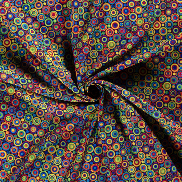 Power Stretch fabric Black digital printed 