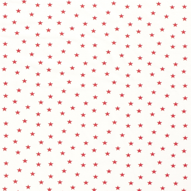 Cotton Jersey fabric Stars Optical White