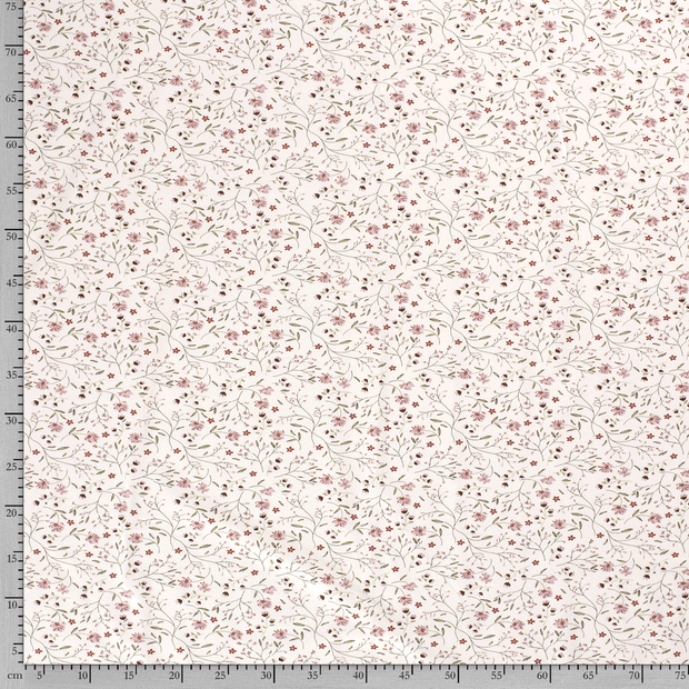 Jersey fabric Flowers Off White